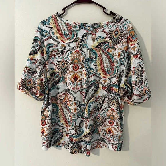 Chico’s Knit Short Sleeve Casual Top - Picture 2 of 9